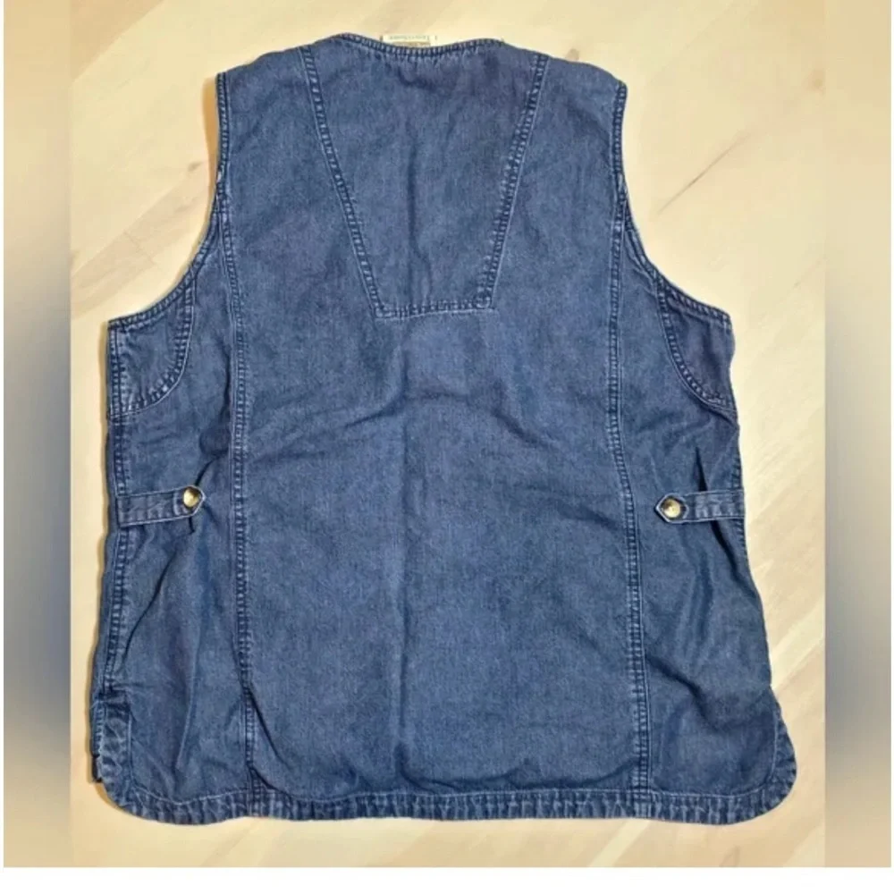 TRAVELSMITH Women's Vintage Denim Vest size Medium made In Hong Kong - Picture 2 of 3
